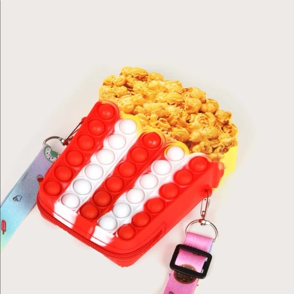 Girls mini crossbody bag popcorn simulation bubble push - Picture 7 of 8